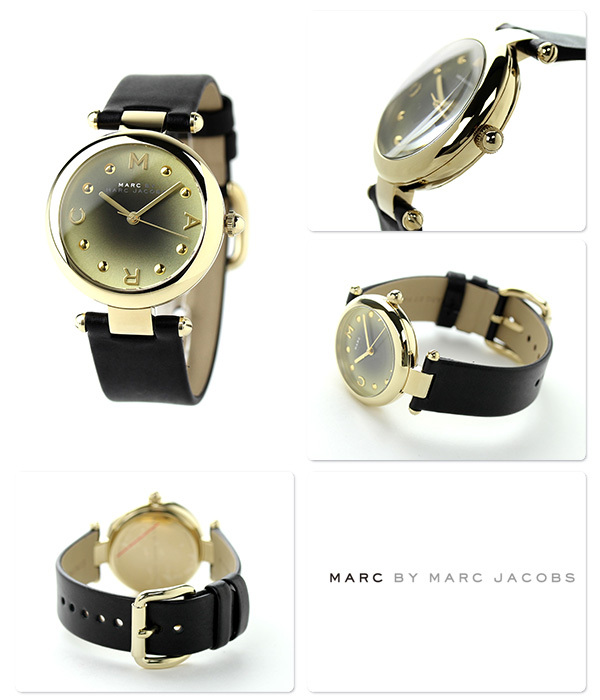 NEW MARC JACOBS DOTTY GOLD TONE,BLACK LEATHER BAND,WATCH  display picture 1