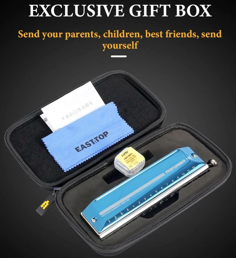 EASTTOP 16holes Chromatic Mouth Organ Harmonica Professional Harmonica US Stock - Image 2 of 4