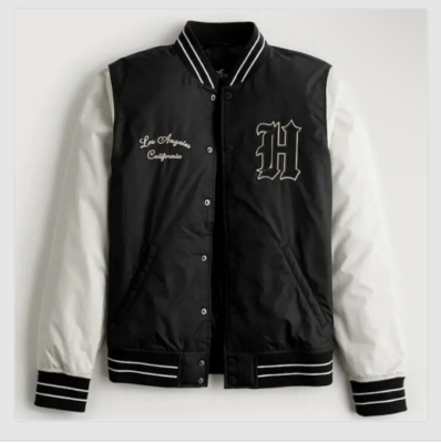 Hollister Men Varsity Bomber Jacket Los Angeles California 99 Panther Size  S/M