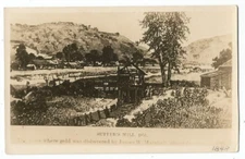 Coloma, CA California 1920 RPPC Postcard, Sutters Mill, Artist's Rendition