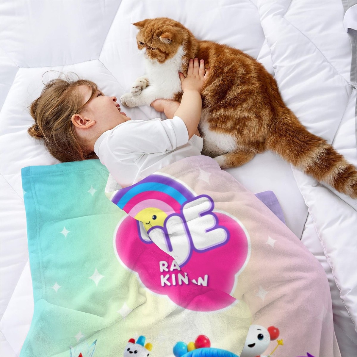 True and The Rainbow Kingdom Blanket Flannel Soft Sofa Bed Throw