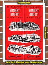 Metal Sign - 1954 Southern Pacific Sunset Route - 10x14 inches