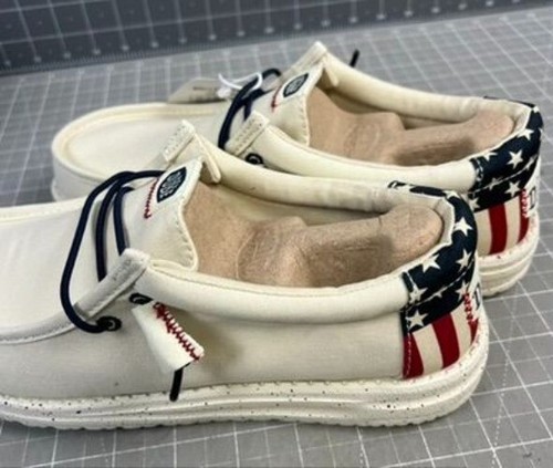 Hey Dude Wally Americana Men's 7 US 40 EU Bone Slip On NEW~~~ - Picture 4 of 10