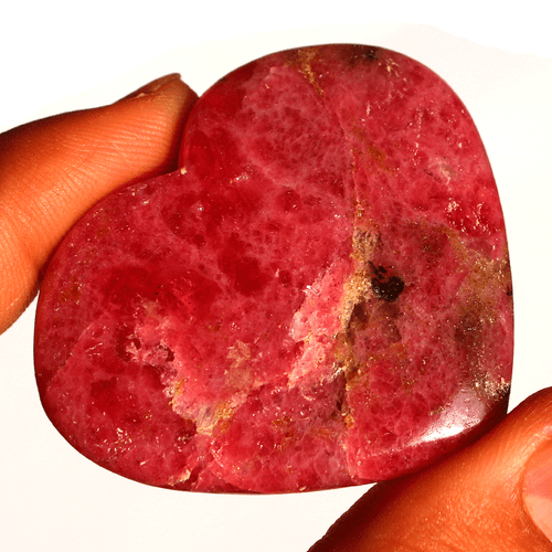 53g Gemma Naturale Rodonite Cristallo Cuore Pietra di Palma Esemplare Minerale Reiki~ 45MM - Foto 3 di 11