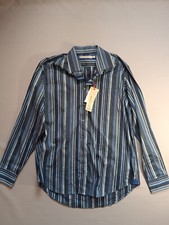 NWT Marks Spencer Collezione Striped Shirt Mens L Large 16.5-17 Cotton Dress