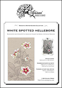 White spotted hellebore. Cross stitch blackwork design - [Marcovalerio] prezzo ebay