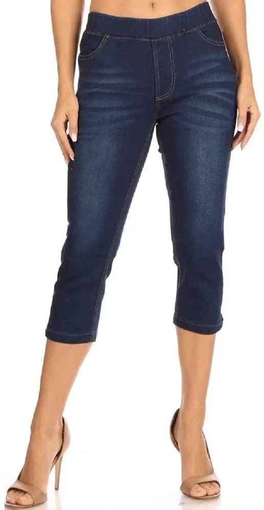 XS-5XL Women's Capri Leggings In Jeans 3/4 Summer Leggings