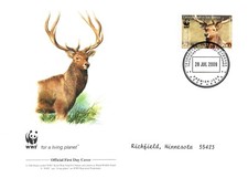Bactrian Deer WWF Stamp World Wildlife Fund Official First Day Cover 2009