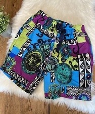 Unionbay Vintage Nylon Surf Board 90s Bright Purple Blue Print River Shorts M