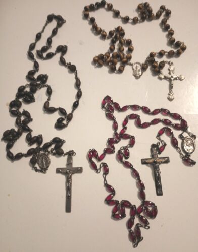 Lot Of 3;Vintage Sterling Silver Rosaries FREE SHIPPING - Afbeelding 1 van 4