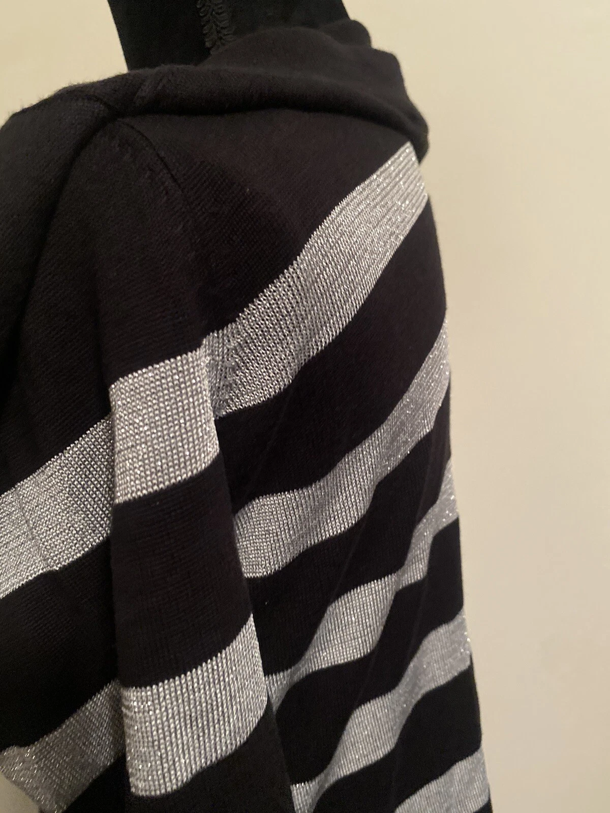 Michael Kors donna a righe nero argento dettaglio catena croce taglia MEDIA nuovo senza etichette