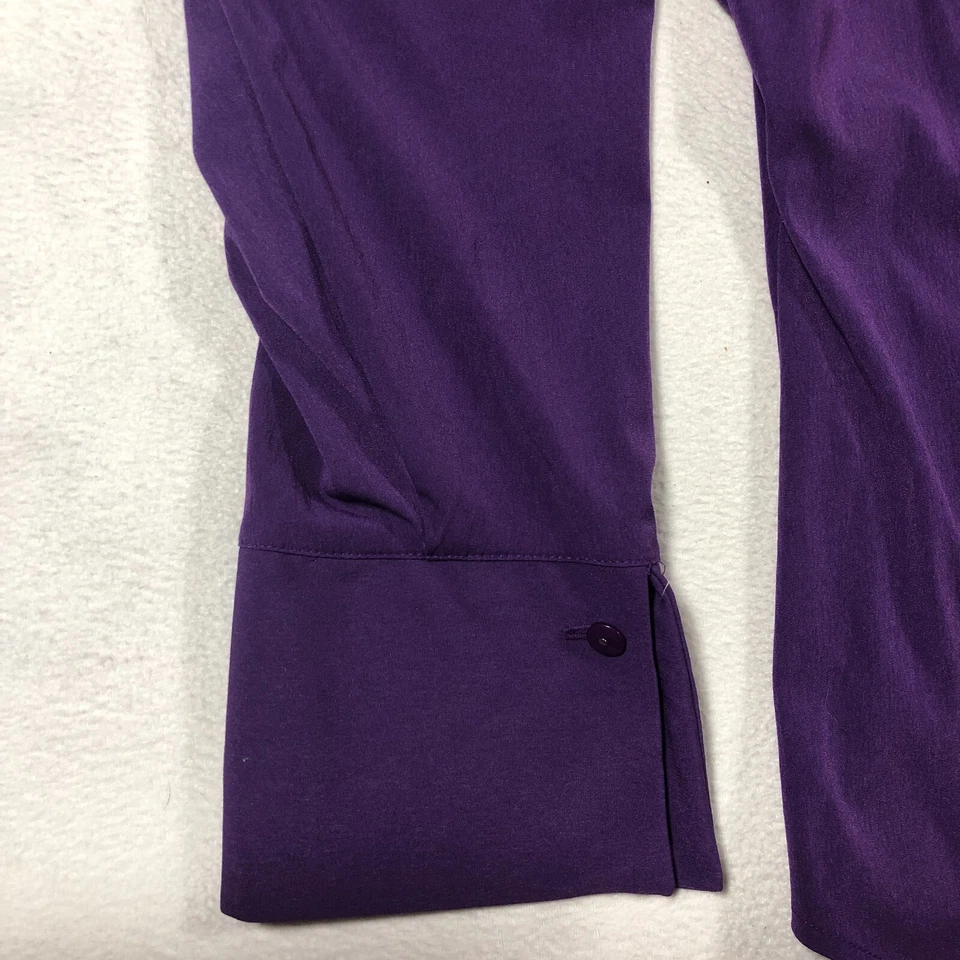 Blusa Venezia Jeans Mujer Talla 18/20 Púrpura Elastizada Abotonada Manga Larga Nueva con Etiquetas Foto 2 de 4