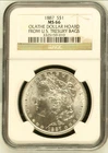 1887 $1 Morgan Silver Dollar -Olathe Dollar Hoard from US Treasury Bags NGC MS66