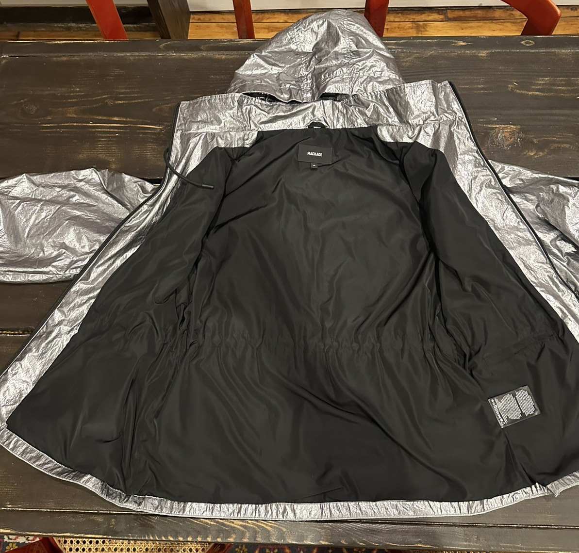 MACKAGE Silver Isha Jacket Large Great Condition - Org Price $690 View 5