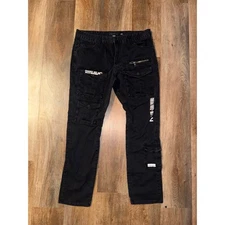 DECIBEL Men's Black Cargo Pants Utility Pockets Zip Fly Size 36x32