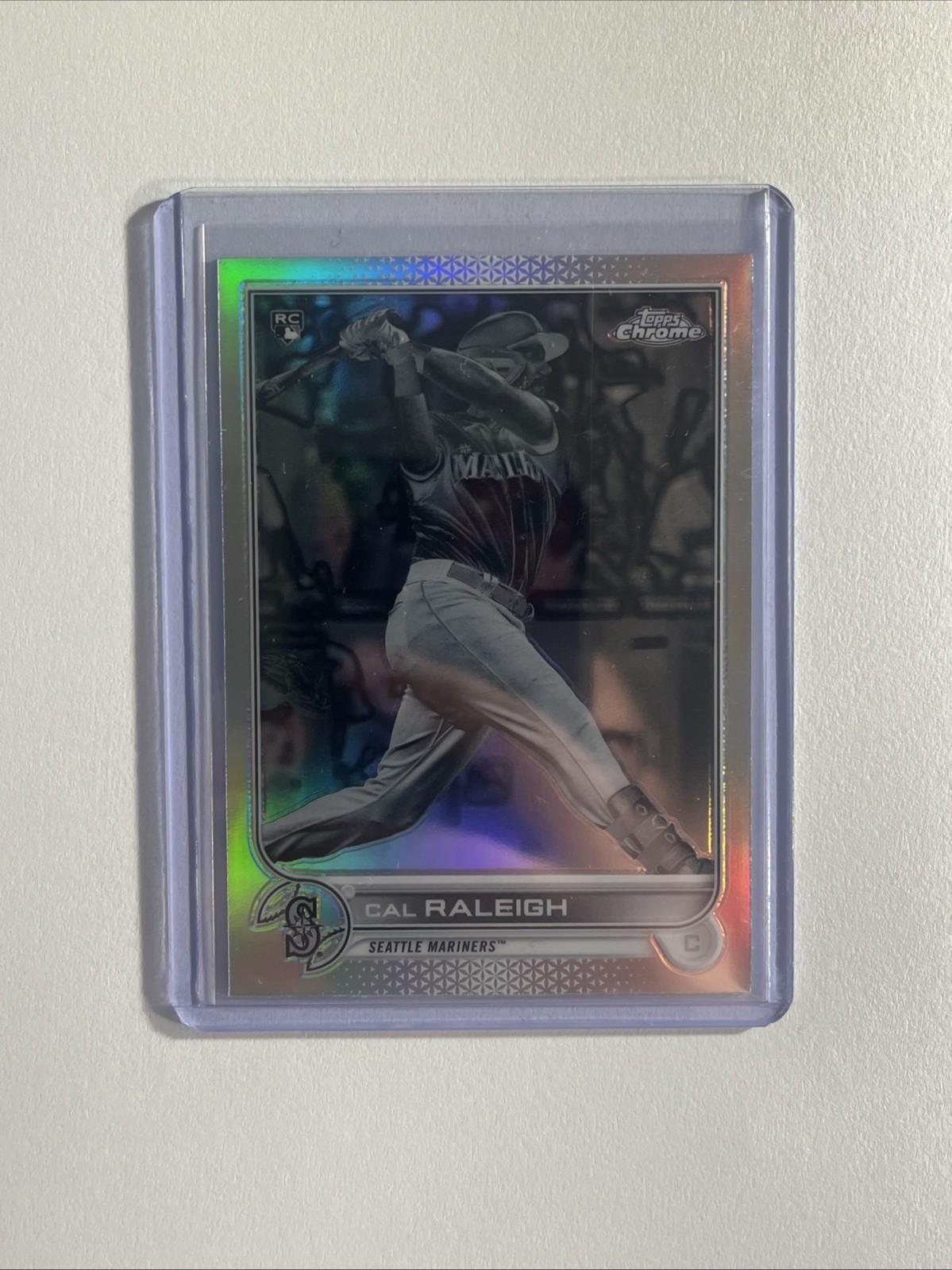 2022 Topps Chrome #149 Cal Raleigh Negative Refractor RC Rookie Card