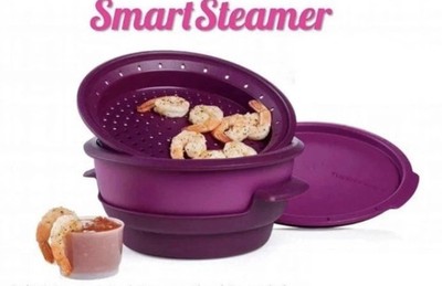 TUPPERWARE Purple SMART STEAMER 4 Pc. Microwave Cooker Set