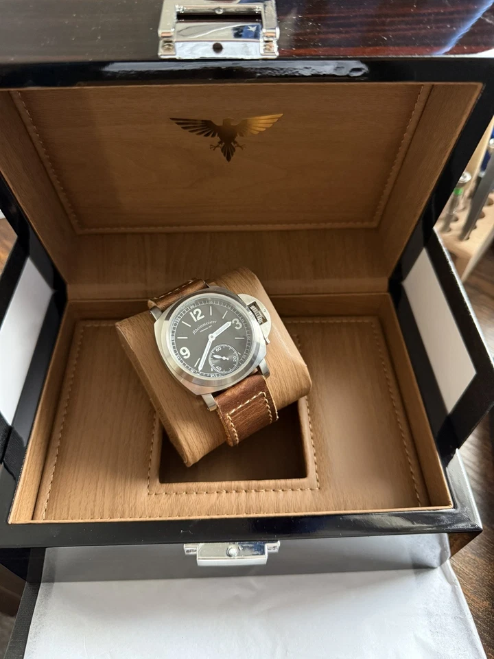 Reloj 44mm Estilo Militar Italiano Hecho en Suiza Movimiento ETA 6498 Hecho a Mano - Correa Foto 2 de 4