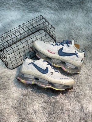 Nike Air Max Scorpion White Blue Graffiti Flyknit Men's Running Sneakers