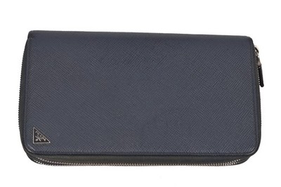 PRADA Zipped mens wallet hand NavyBlue bottega loewe Italy zilli Authentic