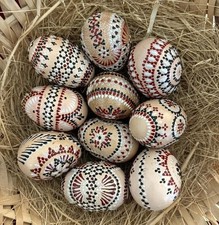 10 Stück sorbische Ostereier - echte Handarbeit - Hühnereier  RK716