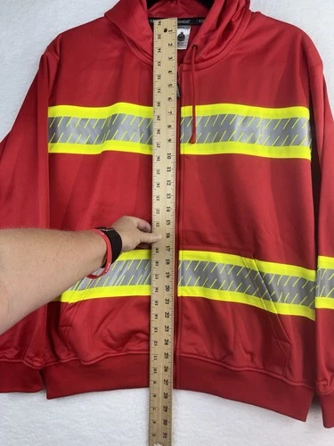 Kishigo Increased Visibility Safety Jacket Sweatshirt Men’s Sz 2XL B313 Red NWT image 8