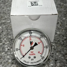 Valley Industries 2240GXB600 40 Series Industrial Gauge 0-600 PSI