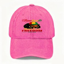 Juneteenth Rooted In Freedom Patriotic Dad Hat Casual Unisex Washed Baseball Cap