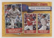 2019 Topps Big League Stat Kings Gold Scooter Gennett Freddie Freeman #358 4l3