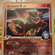 Pokémon Arcanine G Basic SP 90 HP Cross Hatch Holo Team Galactic's TCG Card