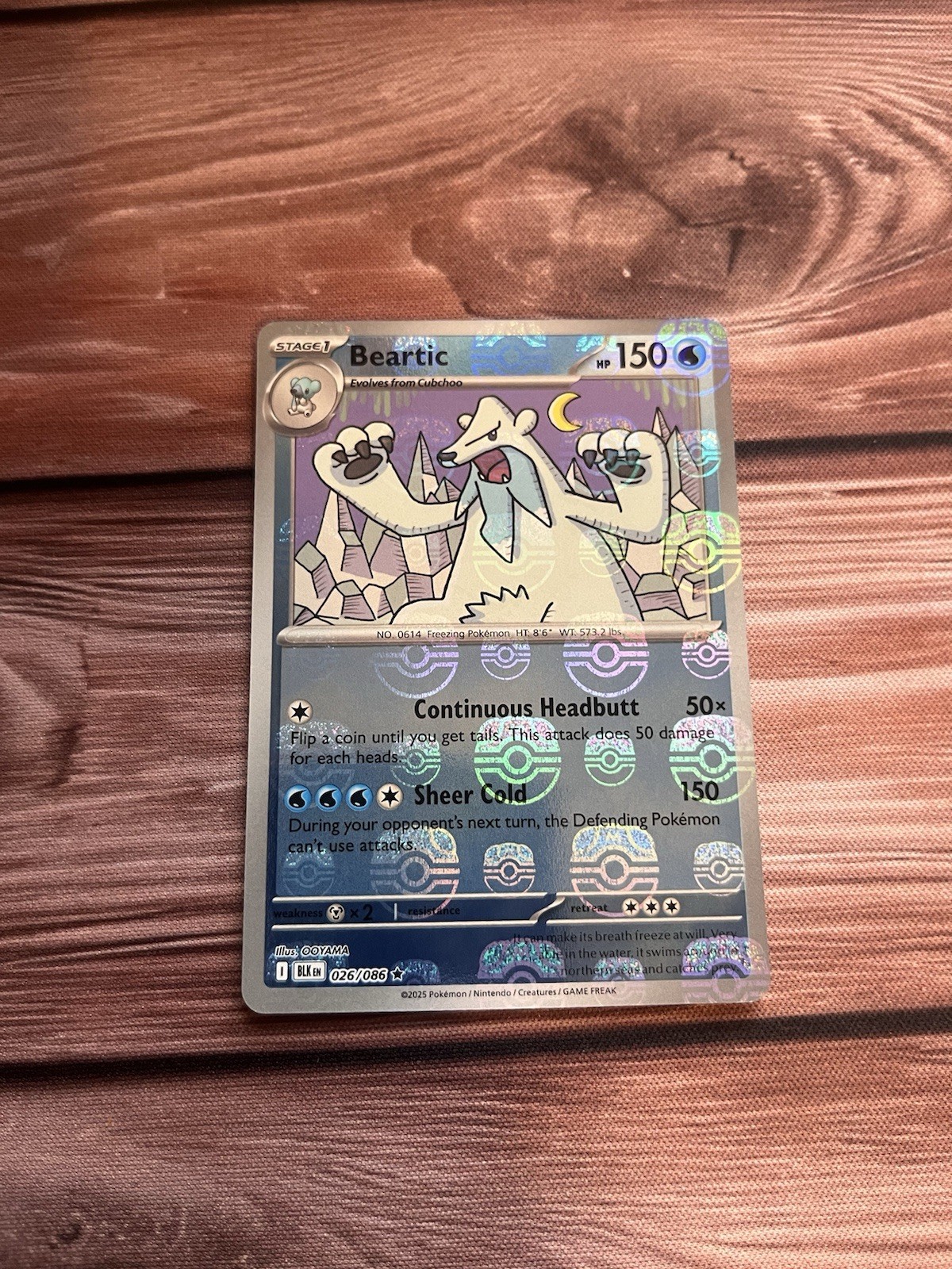 Beartic (Master Ball Pattern) 026/086 Sv: Black Bolt Holo - Pokemon TCG - NM