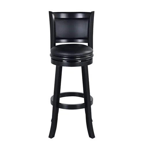 Augusta Extra Tall Swivel Bar Stool Black Faux Leather Kitchen Seating 80 Cha... - Image 3 of 4