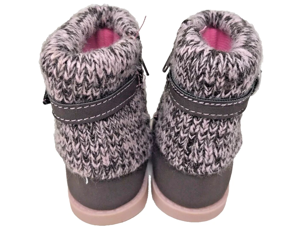 Rugged Bear Toddler's Girl's Comfort Warm Zip Up Boots Brown/Pink Size:4 127X - Image 4 of 4