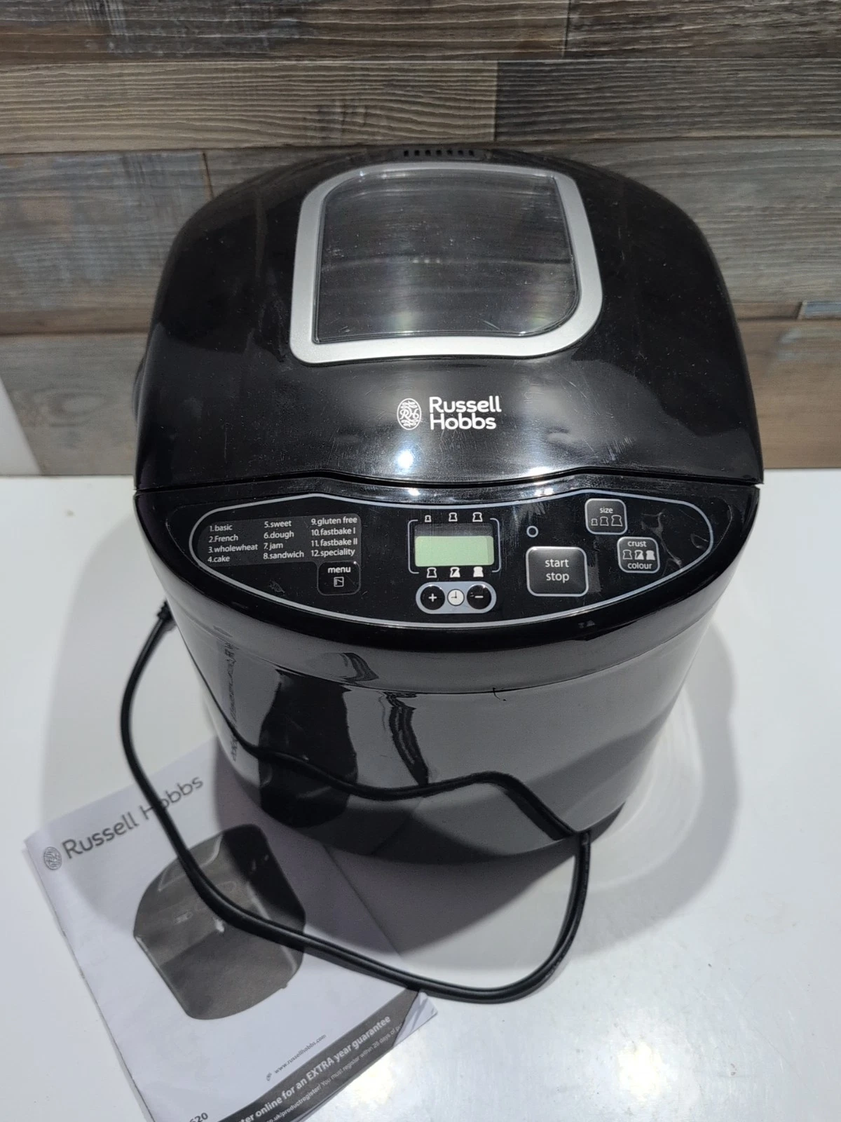 Russell Hobbs 23620 Compact Fast Breadmaker 660W Black - Hardly used with manuel
