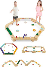 Kids Balance Beam Stepping Stones Set, 20 PCS Montessori Obstacle Course for Tod