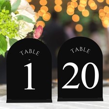 Arch Wedding Table Numbers 1-20 with Stands   Double-Sided Printed 5" X 7" Ac...