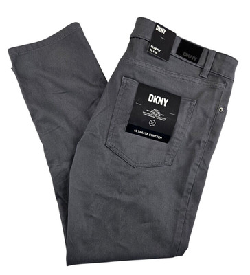 DKNY Ultimate Stretch Stanton Slim-Fit 5-Pocket Men's Steel Grey Pants