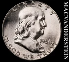 1958 Silver Franklin Half Dollar - Choice Gem Brilliant Unc+++  Lustrous  #L3737