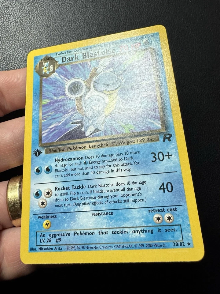 Dark Blastoise 20/82 1st Edition Non 1999-2000 Team Rocket Pokemon Card TCG NM - Image 3 of 4