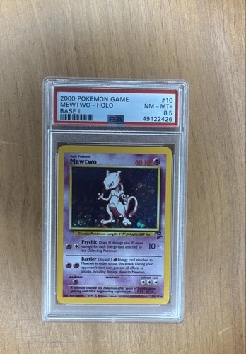 2000 Pokémon Game Base Set 2 Mewtwo Holo 10/130 PSA 8.5