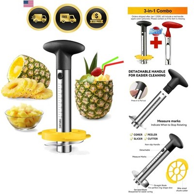 Pineapple Corer and Slicer Tool, Pineapple Cutter and Corer, Stainless Steel ...
