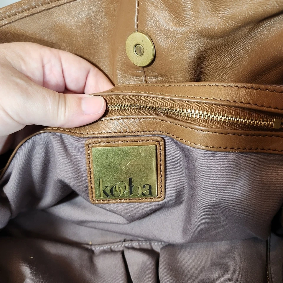 Bolso de Hombro KOOBA Marrón Tostado Lona Imitación Cuero Detalle Anudado para Mujer OS Foto 3 de 4