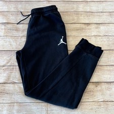 Jordan Boys Black Fleece Joggers Jumpman Logo Sweatpants Size Large 12-13 Years