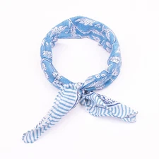 Boho Cotton Bandana – Single Piece 21x21" Hand Block Print Scarf Head Wrap