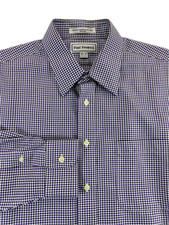 Paul Fredrick Men's Non-Iron Purple Dark Green Check Dress Shirt 16.5-33