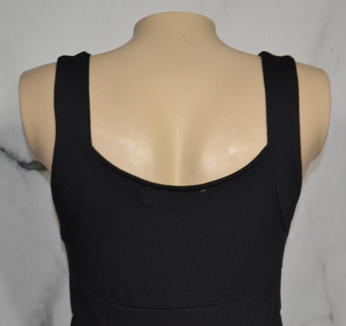 MARSHALL ROUSSO NEW NWT Black Sleeveless Stretch Jersey Dress Large V Neckline - Picture 7 of 8