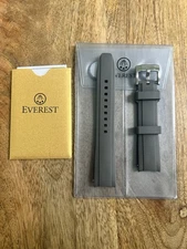 Everest Rubber Watch Strap Fitted Rolex Submariner Explorer 20mm EH-5B Gray