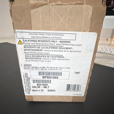 #ad Whirlpool WP8531669 8531669 Electric Dishwasher Inlet Valve Metal Plastic $25.32