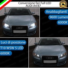 CONVERSIONE FARO FULL LED AUDI A4 B7 ANABBAGLIANTI + LUCI DI POSIZIONE 6000K