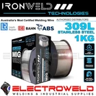 1Kg IRONWELD 309Lsi Stainless Steel MIG Welding Wire .8Mm .9Mm Roll Spool GMAW